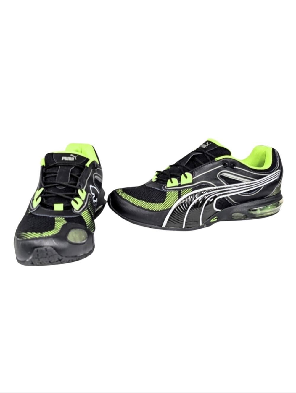 Puma Cell Sorai Men's 12 Black Neon Green Lace Up Running Gym Shoes